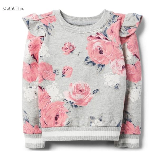 Janie & Jack Floral Ruffle Pullover - Picture 1 of 6